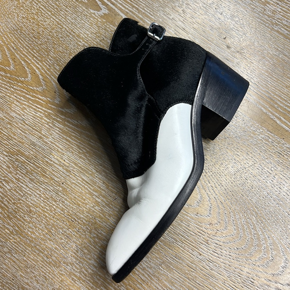 Alexander Wang Black & White Calf-Hair Cara Boots - Picture 4 of 13